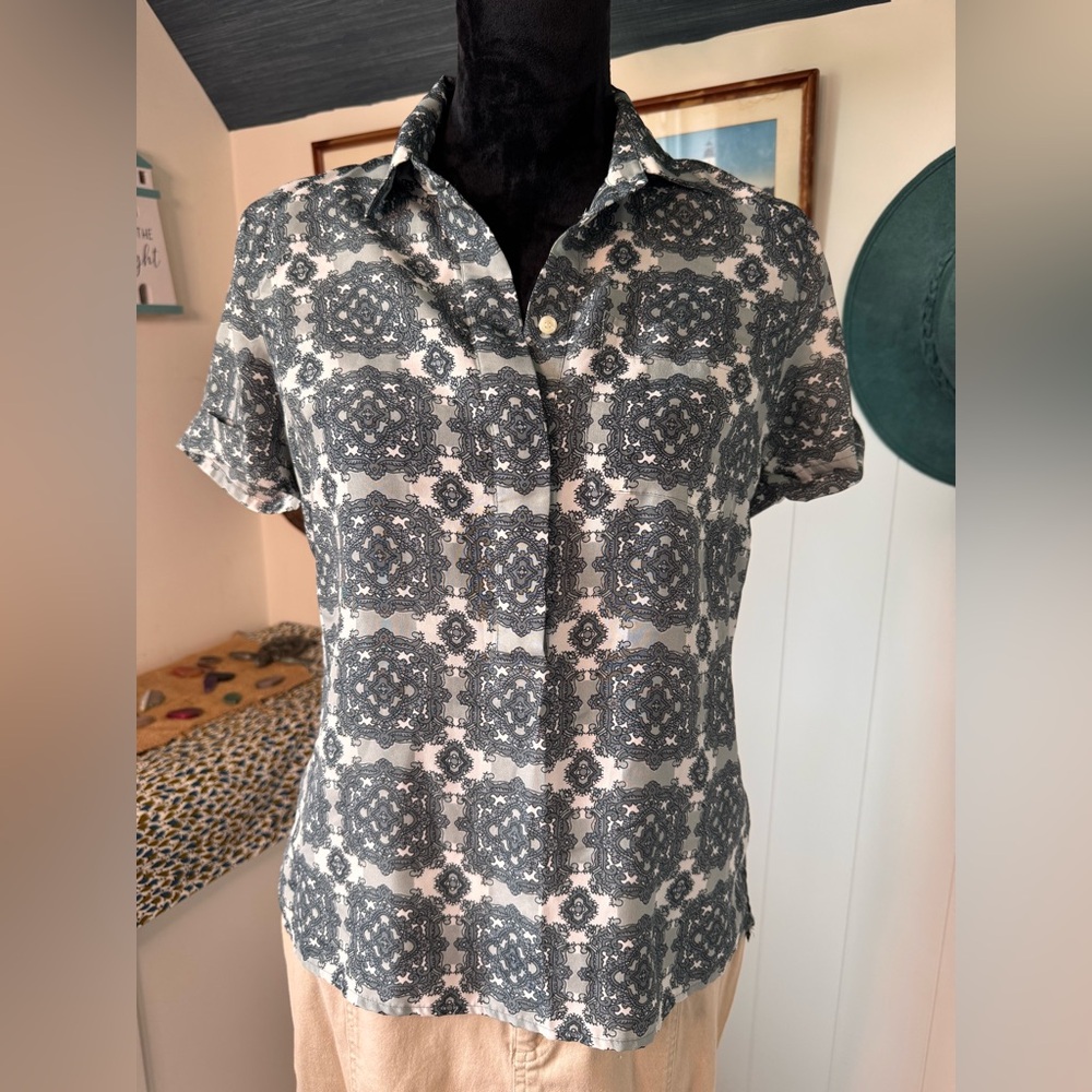 Women’s J. CREW, Button Down, Collared, Cuffed Short Sleeves, Multi Colors, 2